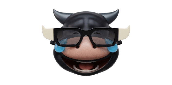 The $HORNY bull mascot wearing the sunglasses